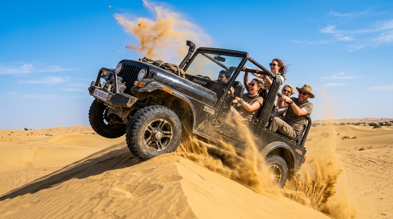 4x4 Mahindra Thar Jeep Dune Bashing in Sam Dunes
